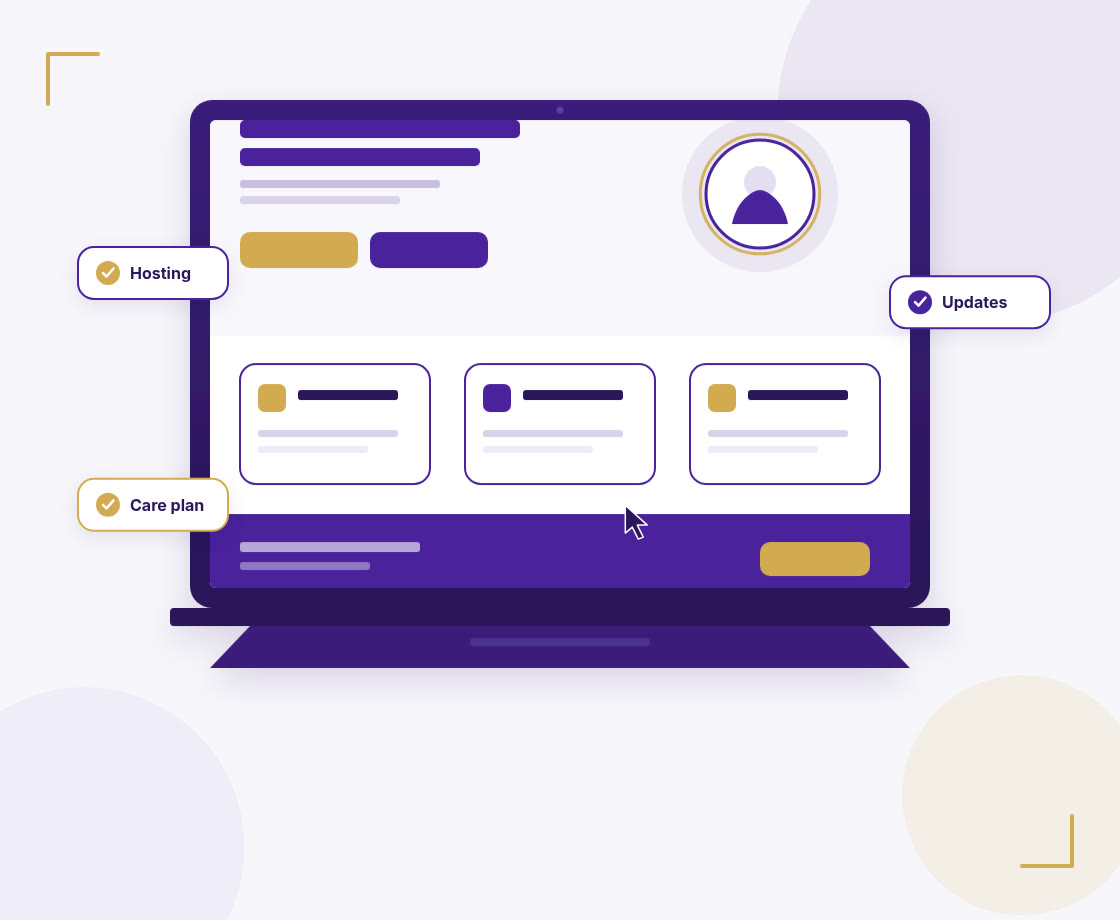 Laptop showing a finished small-business website